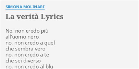 La verità lyrics [Simona Molinari]